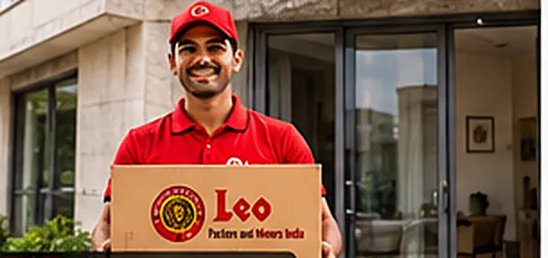 Leo crew member delivering a packed carton at a home